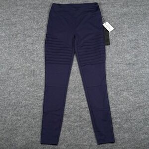 Luxe Small Leggings Moto Ribbed Mid Rise Athletic Workout Athleisure Performance